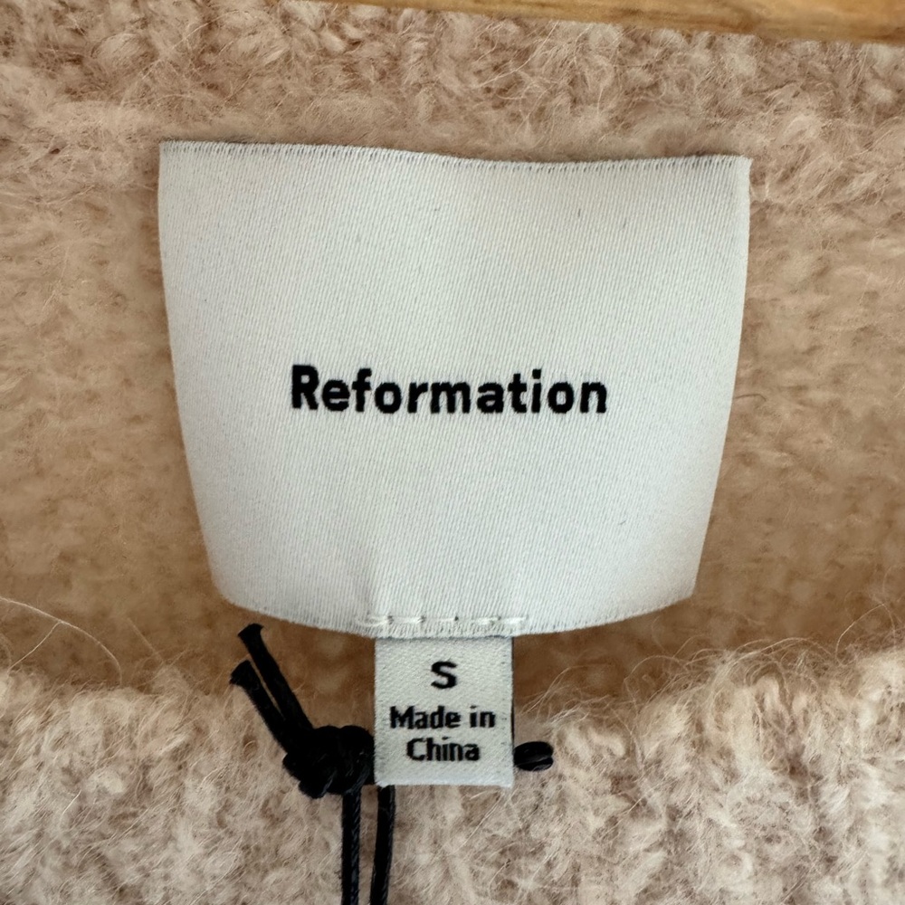 Reformation Cici Oversized Crew Sweater Natural - Size S - Picture 9 of 15